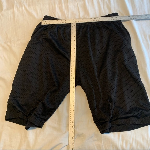 Men's Black Athletic Mesh Shorts Lined 6XL Basketball Workout - Picture 9 of 11